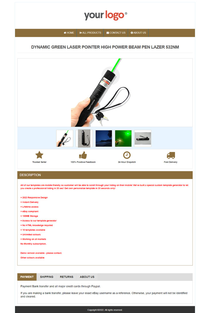 ebay listing template Mobile Responsive Design