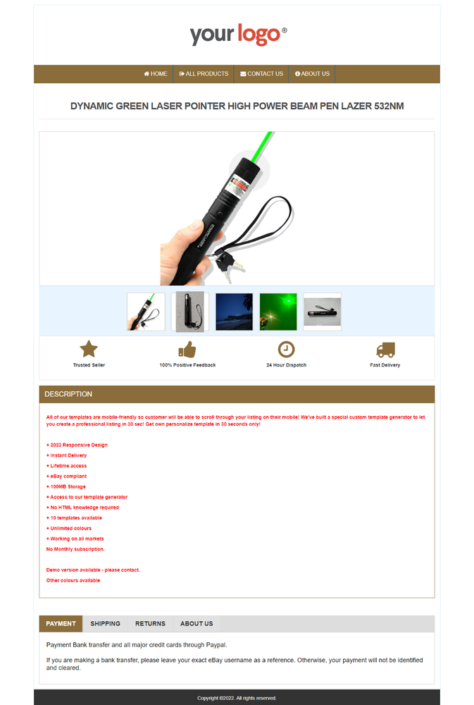 ebay listing template Mobile Responsive Design