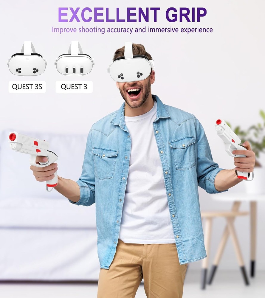 Enhanced VR Game Controller Grip with Anti-Slip Feature for Oculus Quest 3