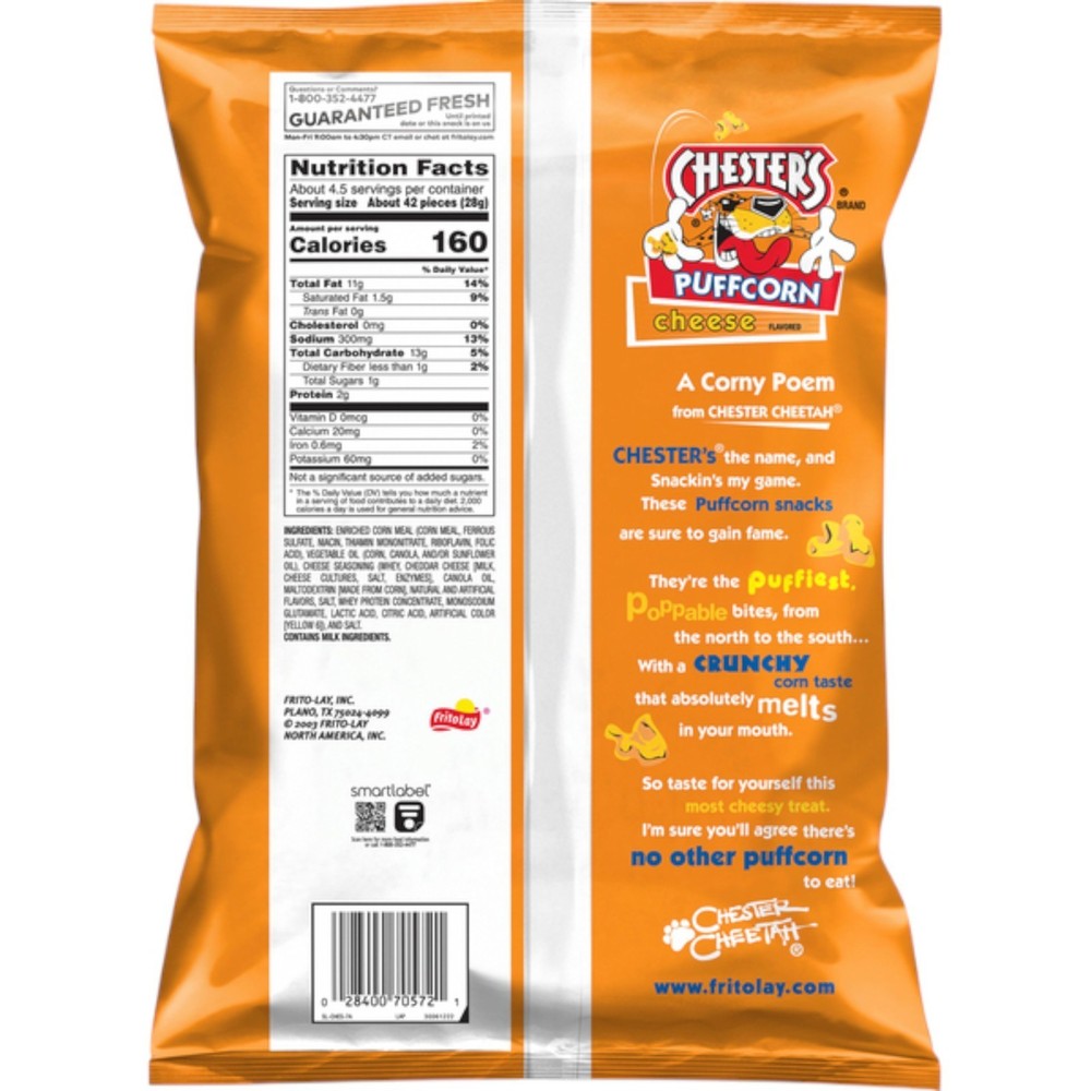 2 Pack Chester's Puffcorn Cheese & Chester Butter Puff Corn Set