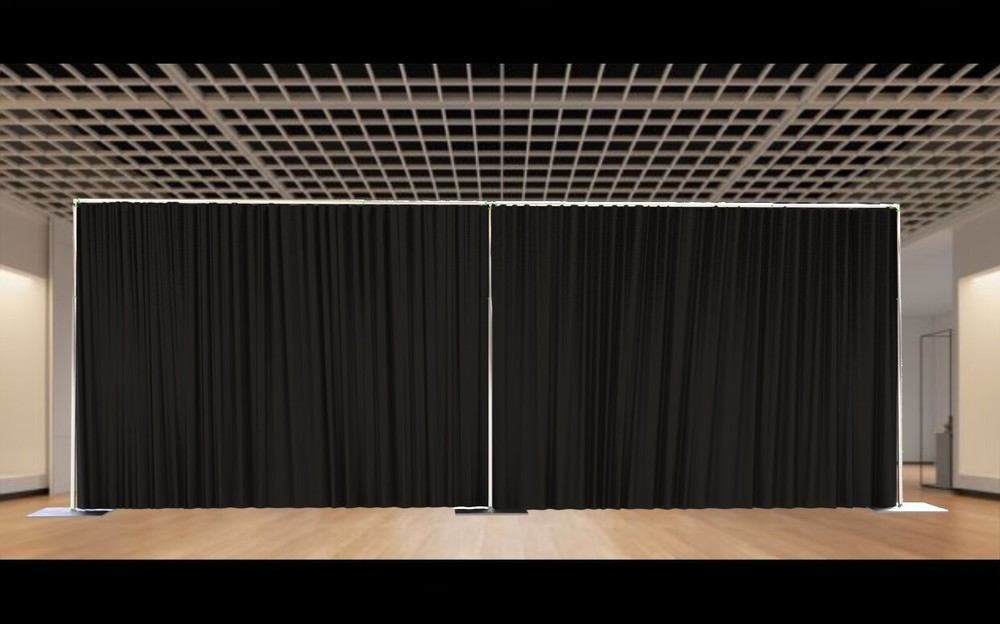 QUICK BACKDROP KIT 10 FT TALL x 20 FT WIDE PIPE WITH DRAPE(BLACK DRAPE)