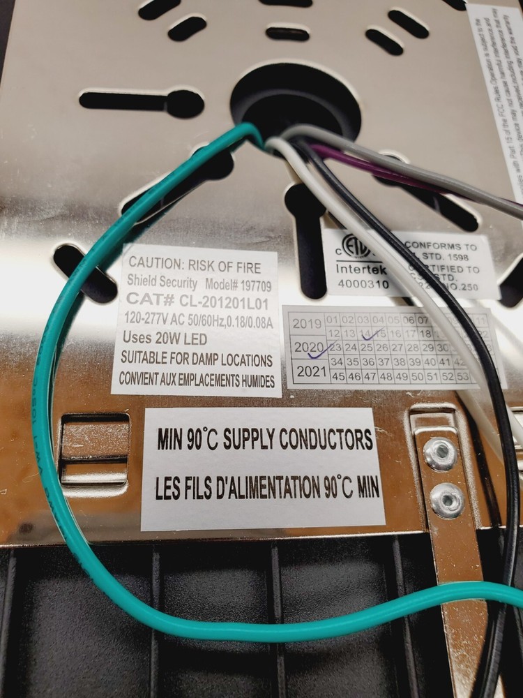 20W LED Low Profile Canopy Ceiling Mount Light Shield Security 197709 Black 5K