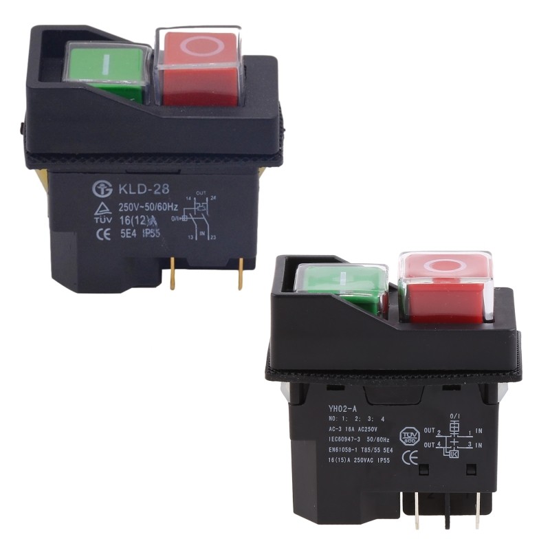 IP55 Waterproof Push Button Switch Electromagnetic Switch 4 Pin 16A