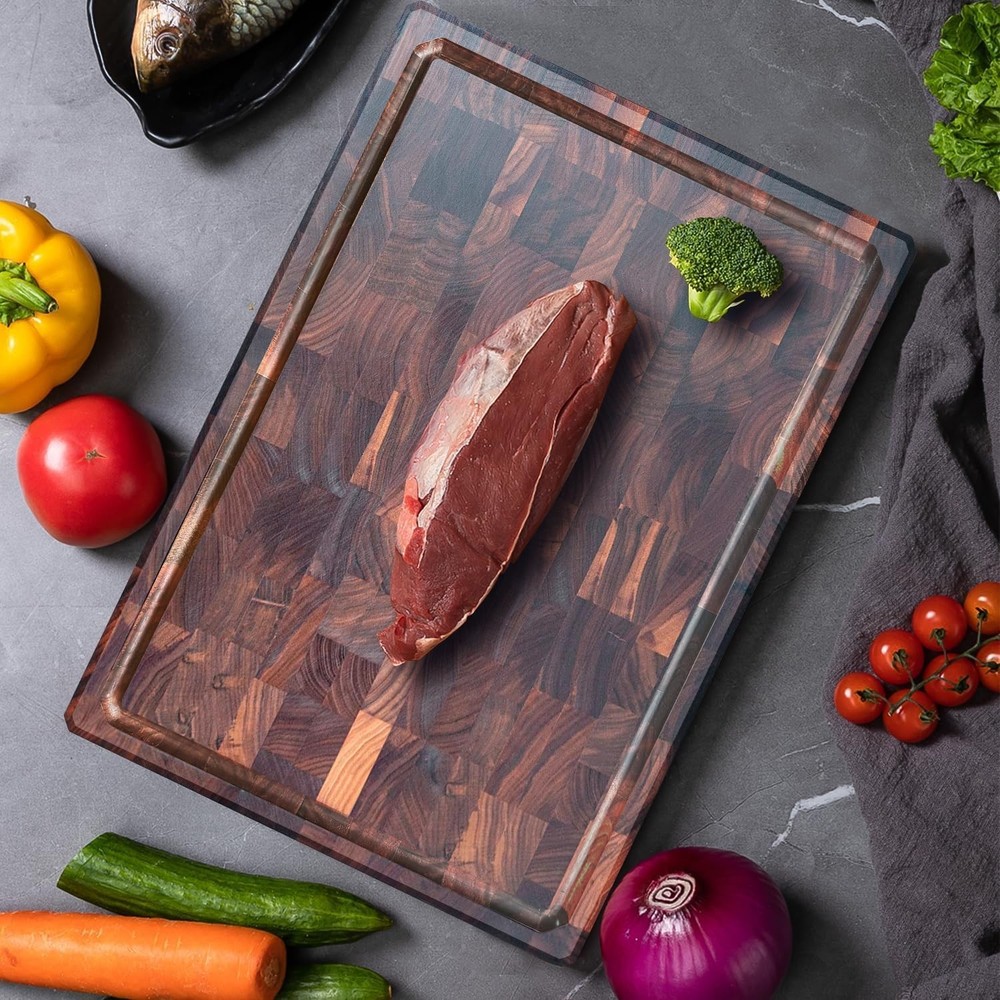 Large Black Walnut Cutting Board Premium Walnut Chopping Board for Kitchen with