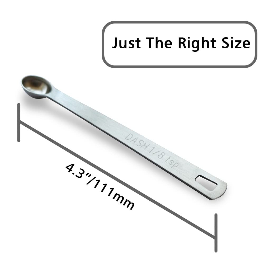 5PCS 1/8 Teaspoon(1/8tsp, 0.625 ml, Dash) Single Tiny Measuring Spoon, Small