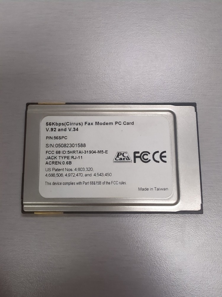 Best Data Fax Modem 56K PC Card