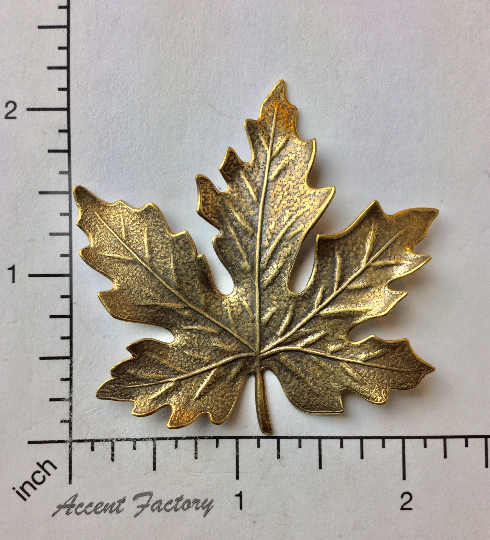 32993 Brass Oxidized Large Maple Leaf Jewelry Finding