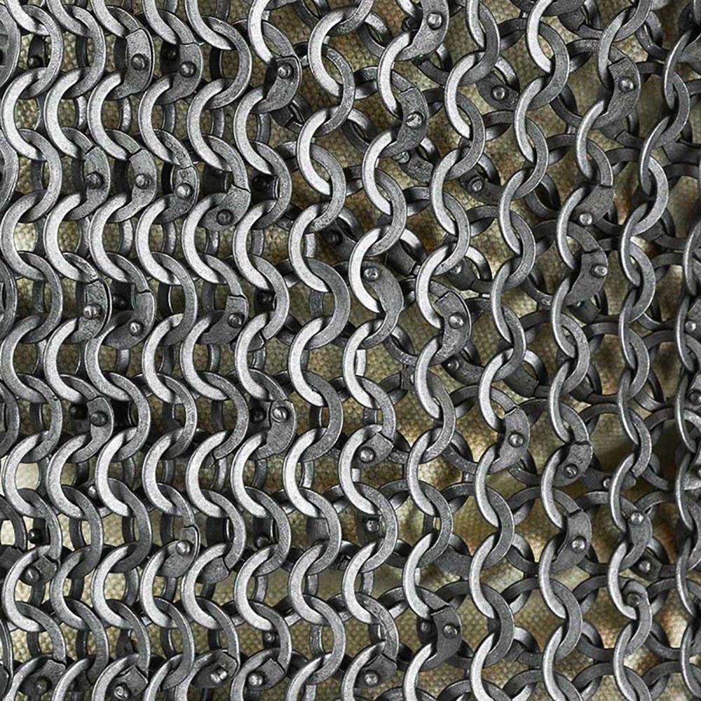 Chainmail Half Body 9MM Flat Ring Riveted with solid ring w Brass Trim Easter