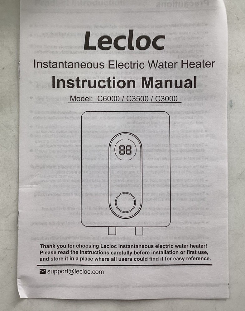LECLOC Under Sink Tankless Water Heater Electric 3.5kW 120V, Enlarged LED Digita