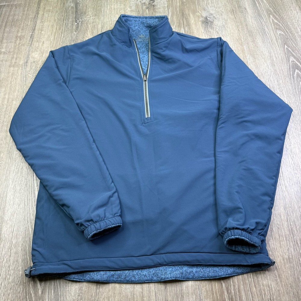 Peter Millar Crown Sport Mens Blue Performance 1/4 Zip Stretch Pullover Size M