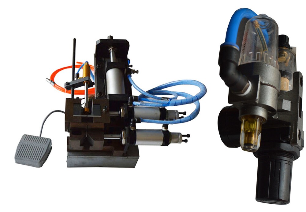 110V Adjustable Electric&Air Wire Stripping Machine Sliding Design,Two-Cylinders