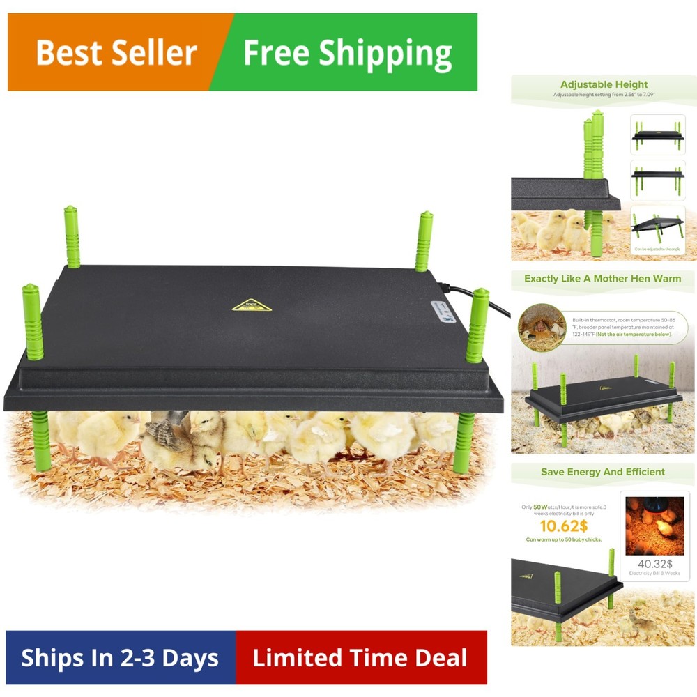 Chick Brooder Heating Plate -16 x 22 Inch Chicken Brooder Heater Plate for Ch...