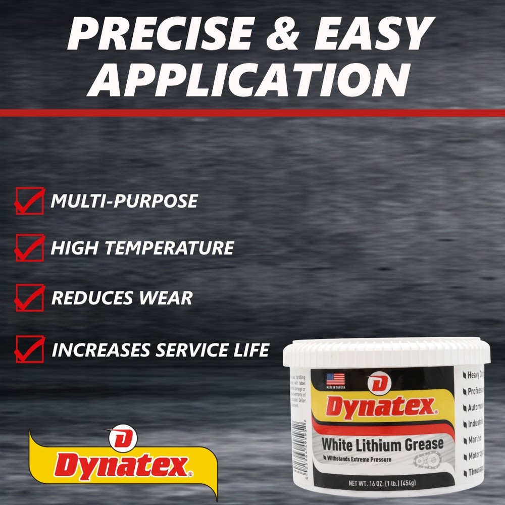 Dynatex White Lithium Grease 16 oz Tub Multi-Purpose (4-Pack)