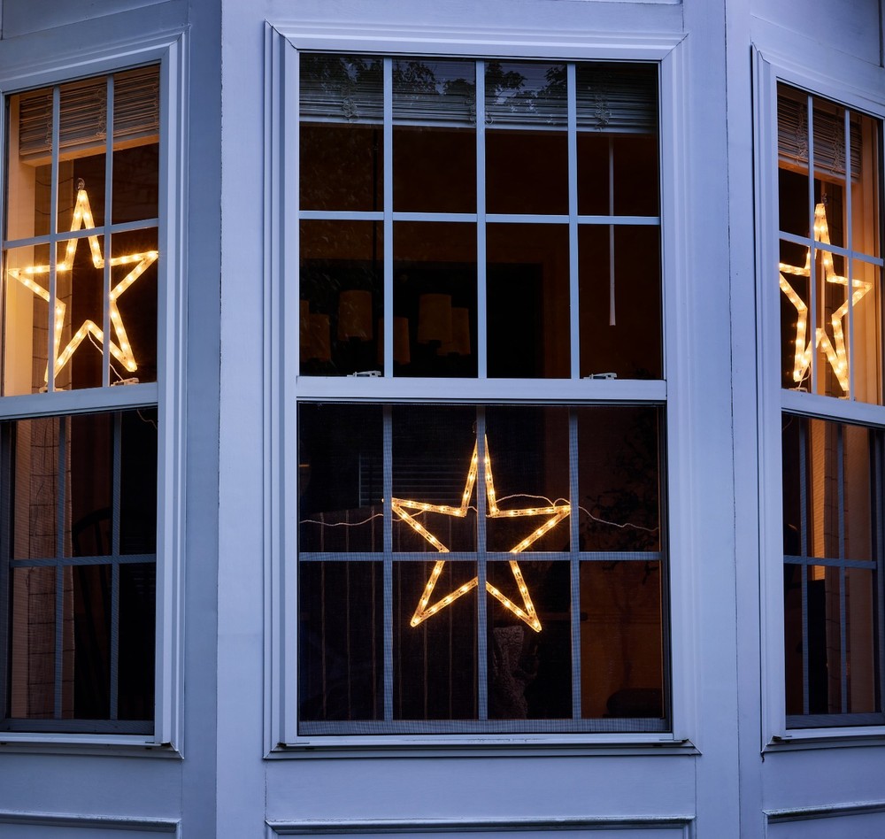 Foldable LED Lighted Stars - Cool White (3 Stars Included) - 8 Lighting modes