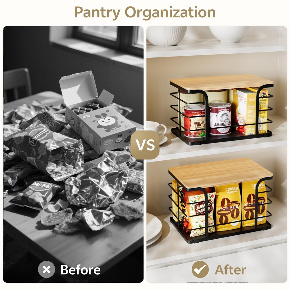 2 Pack Stackable Storage for Kitchen Laundry Pantry Organizers,Trash Bag Hold...