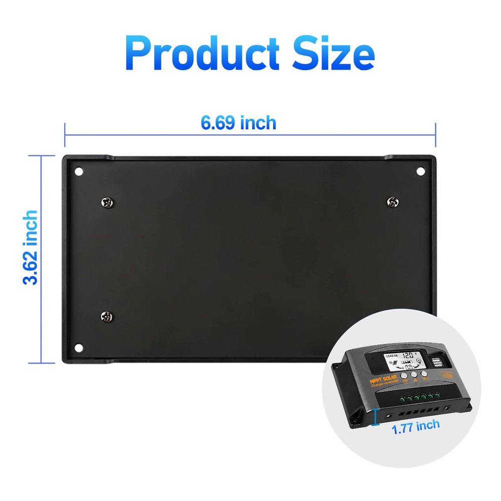 60A MPPT Solar Charge Controller with LCD Display Dual USB Multiple Load