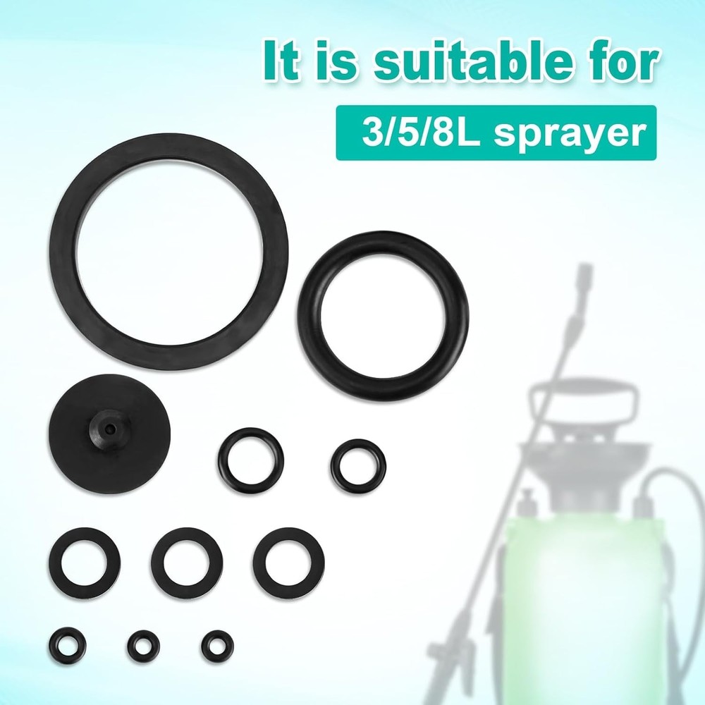 Complete Garden Sprayer Seal Ring Set - 11 Rubber Gaskets for Efficient Spraying
