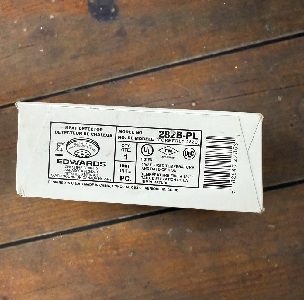 Edwards / Kidde 282B-PL Heat Detector 90C