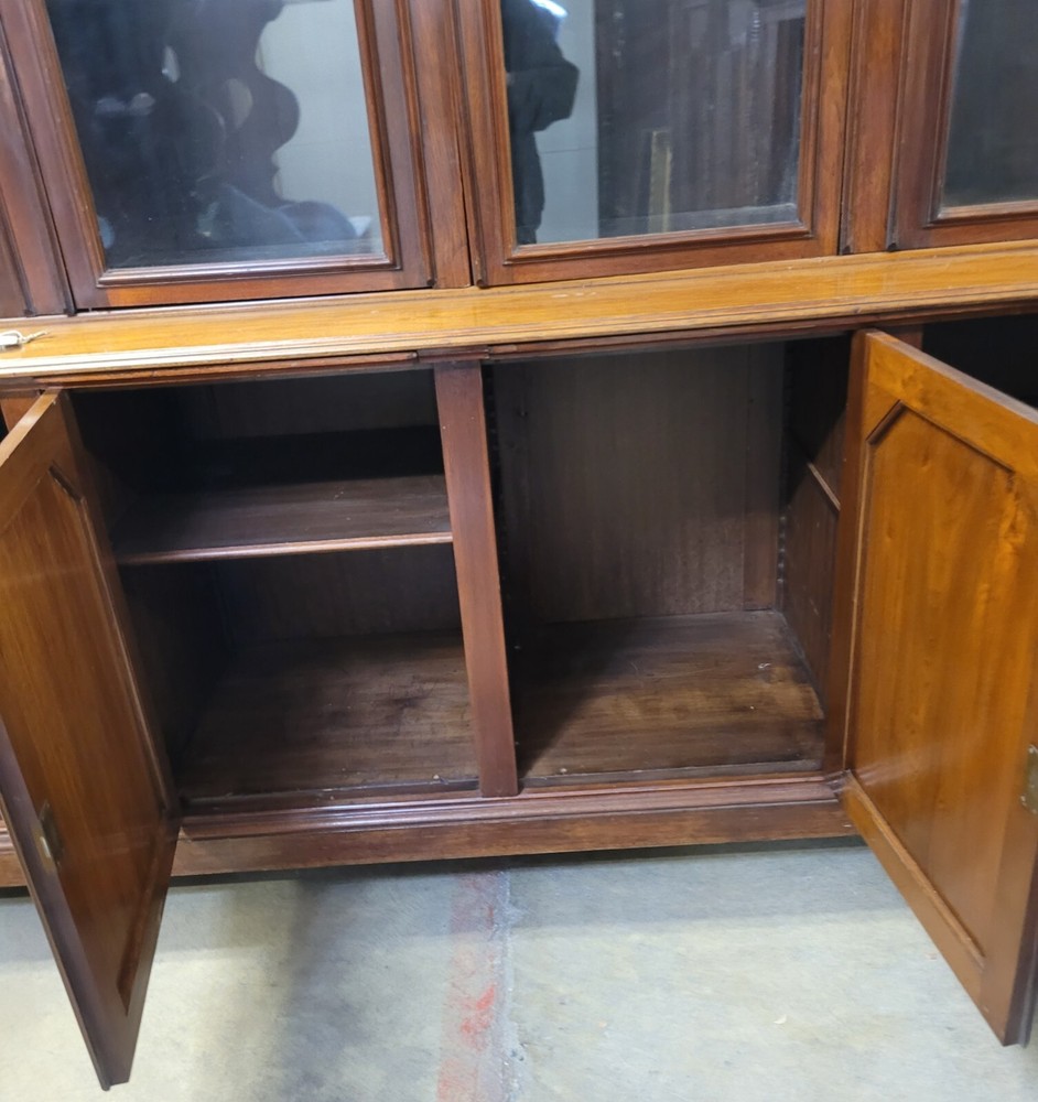 EXCEPTIONAL AMERICAN VICTORIAN WALNUT AND BURL BOOKCASE