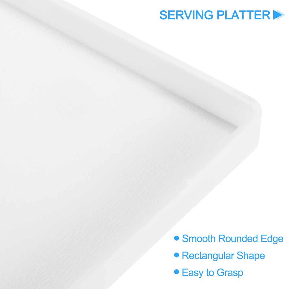 4" x 8" Small White Mini Tray Plastic Rectangular Wooden Serving Trays White