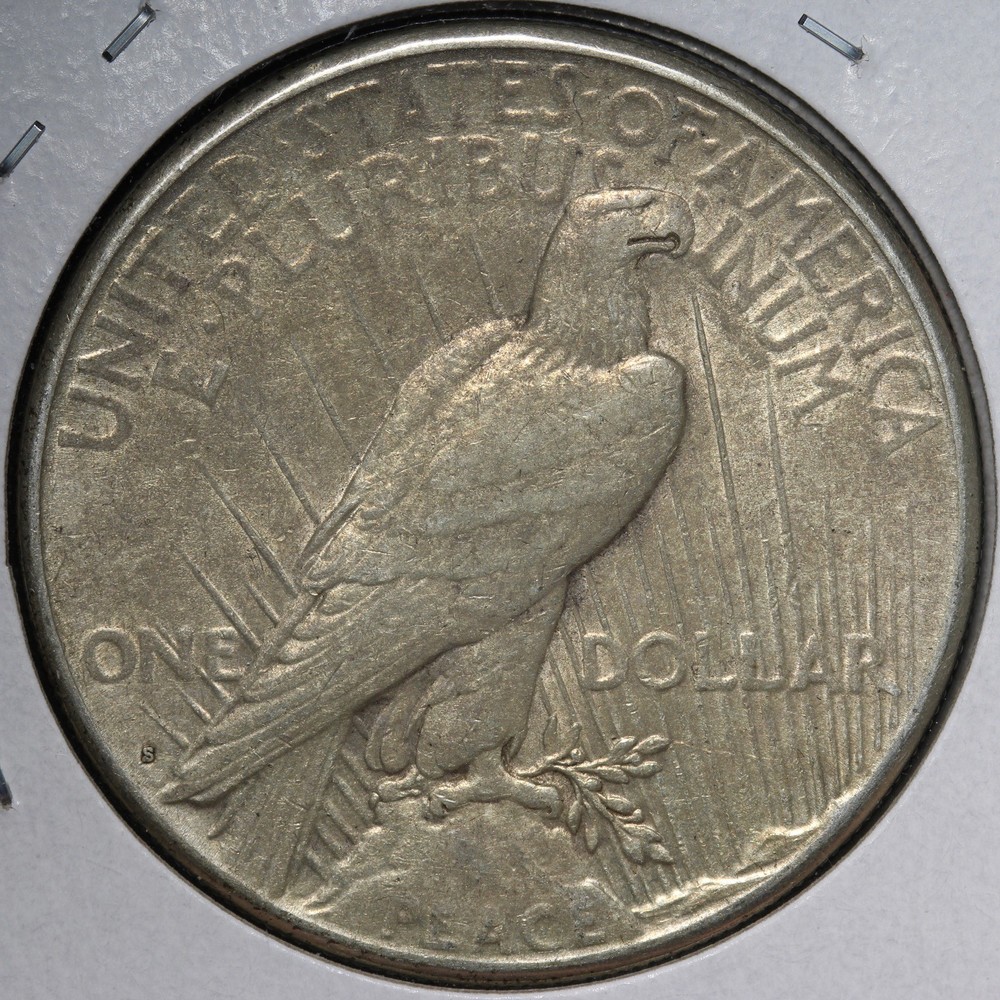 1924-S Peace Silver Dollar AU E393 XALM