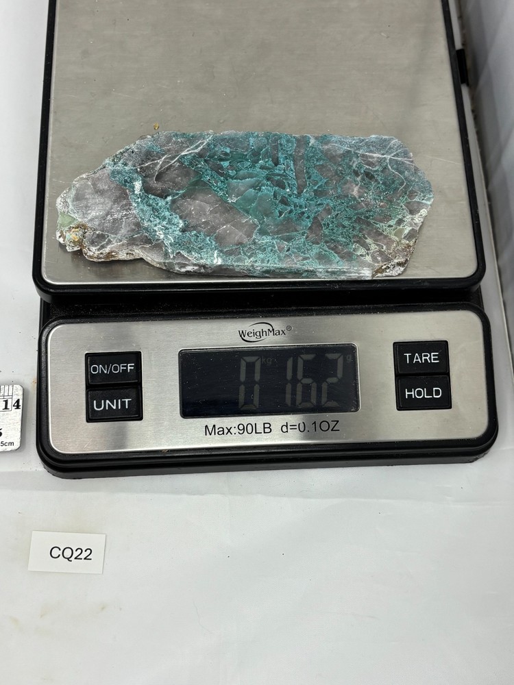 Spiderweb Chrysocolla in Quartz Slab Cabbing Lapidary Combo Ship Avail