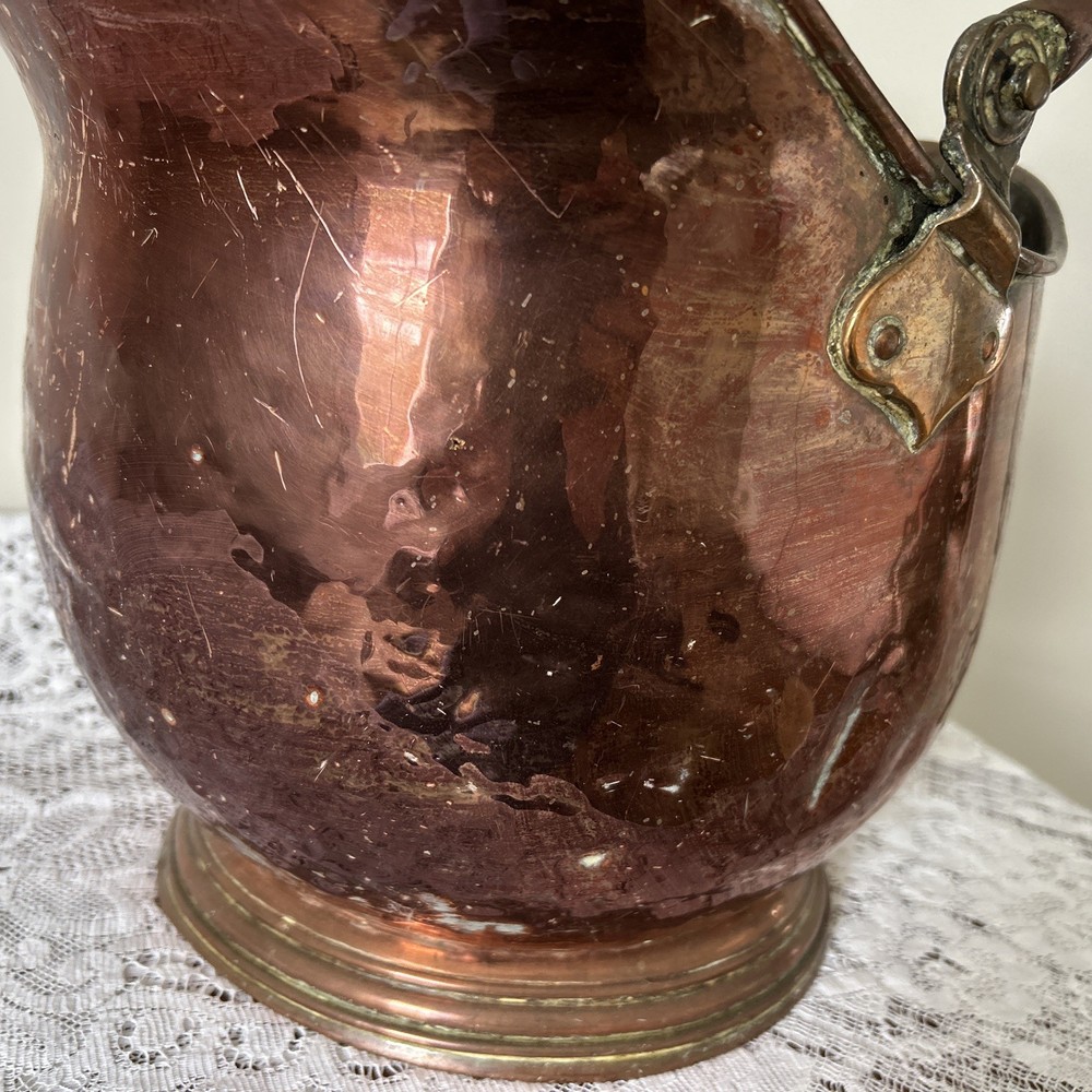 Victorian Copper Helmet Coal Scuttle