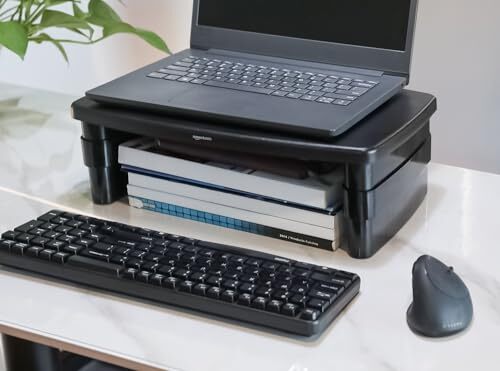 Basics Adjustable Computer Monitor Riser Desk Stand