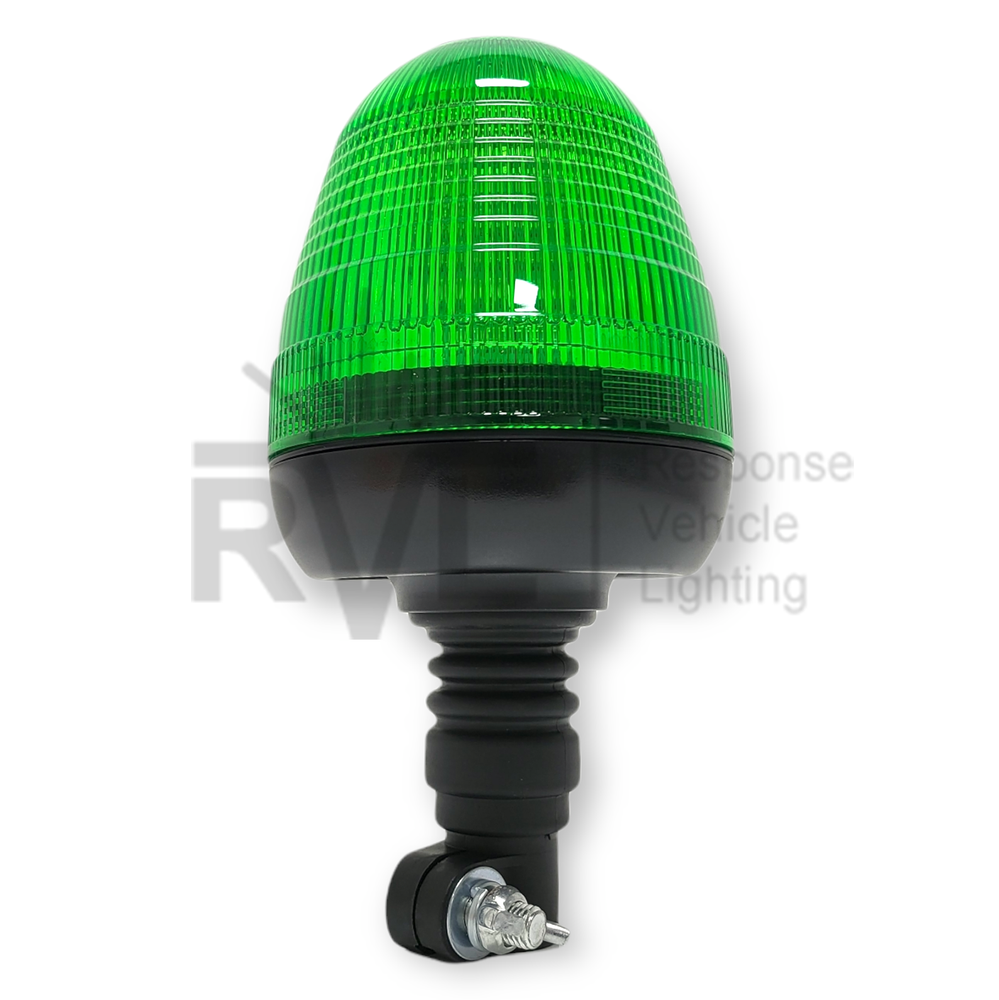 Flashing Green LED Beacon Flexible DIN Pole Mount Digger Seatbelt Warning Light