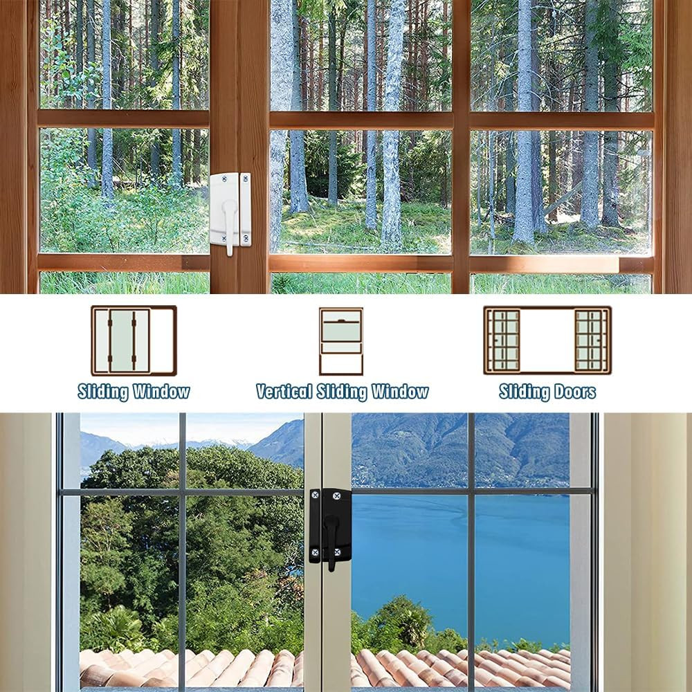 Window Sash Locks and Keeper 4 Pack Solid Metal Vinyl Window Sash Locks for Dou