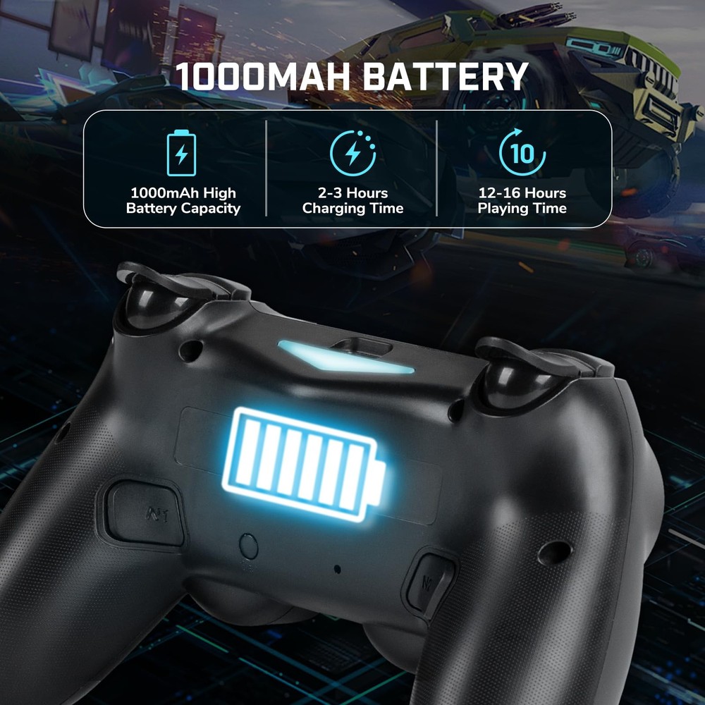 2 Pack Wireless PS-4 Controller, Game Remote Controller with PS-4/Slim//PC, R...