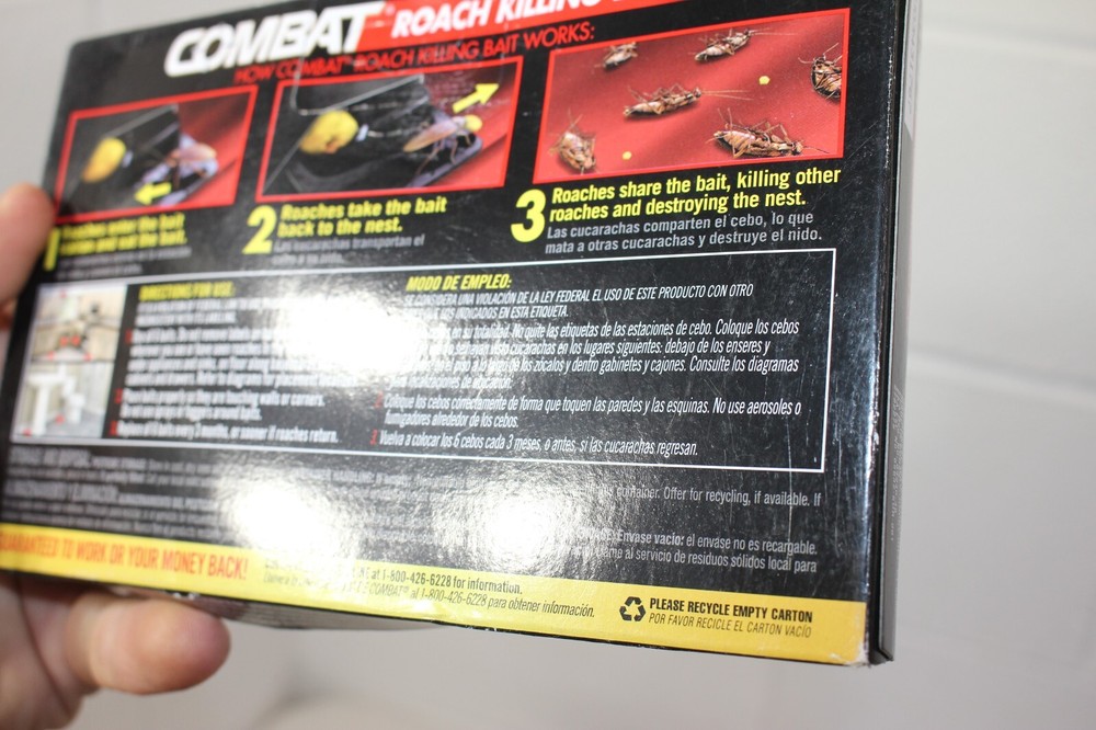 (3) Combat Roach Killing Bait Stations, 6 per box, 18 total! Sealed boxes new