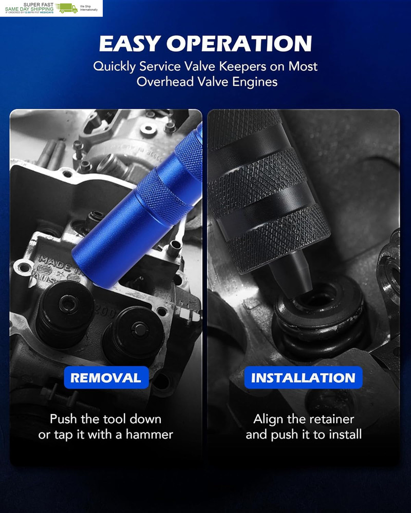 Valve Spring Compressor Tool Kit, Valve Keeper Remover Installer Set with Valve