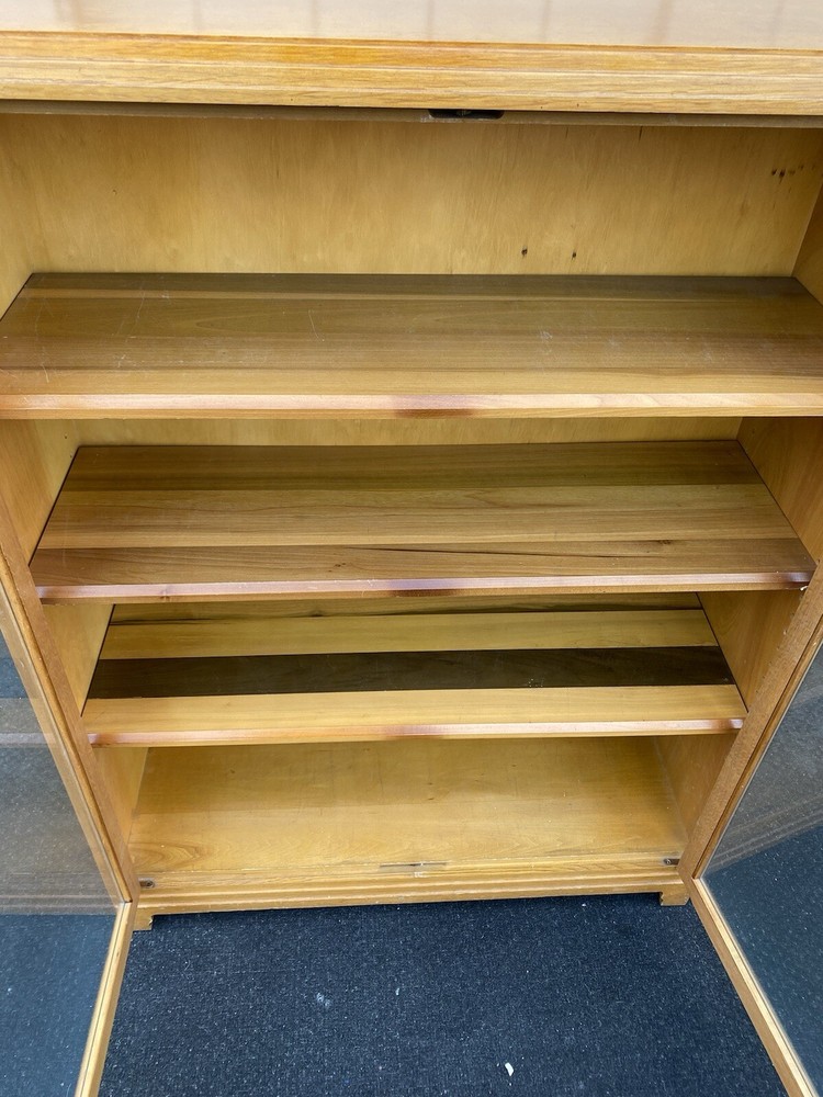 66237 Solid Oak Antique Victorian Bookcase Curio Cabinet