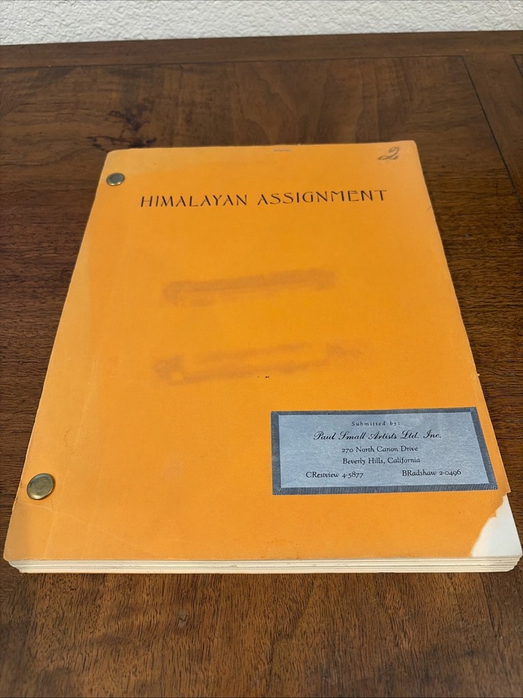 Vintage Movie Script “Himalayan Assignment” Unproduced Film Screenplay