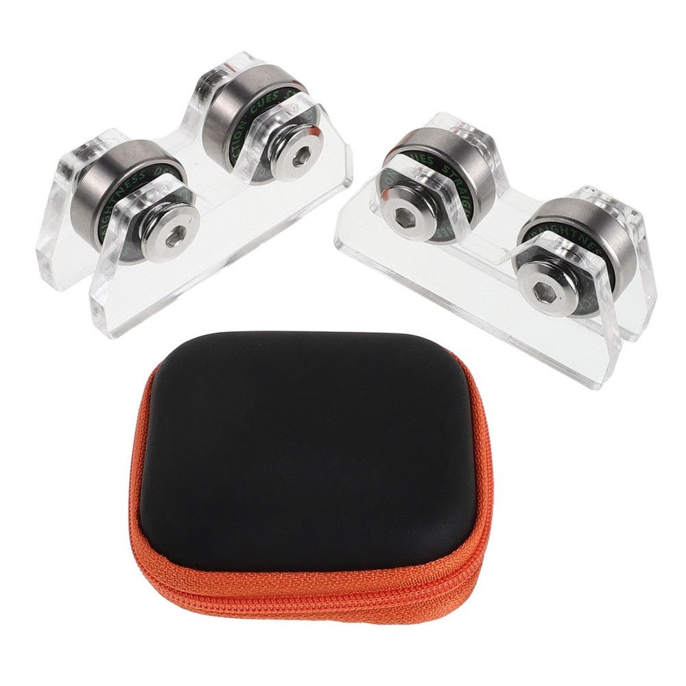1 Set Pool Cue Straightness Checker: Snooker Cue Rollers with Storage Case -