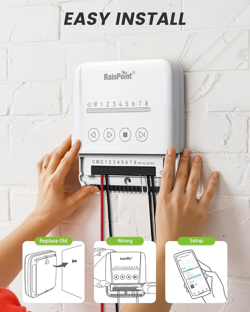 Smart 8 Zone Wifi Sprinkler Controller with Weather Intelligence & App Control