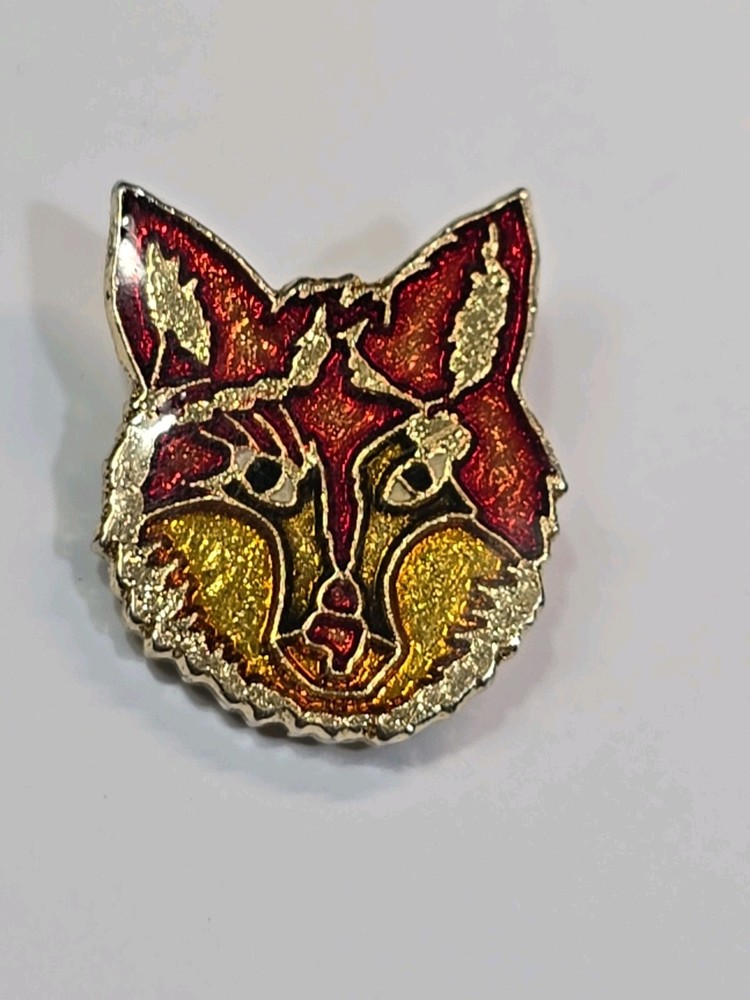 Red Fox Head Tie Tack Lapel Pin