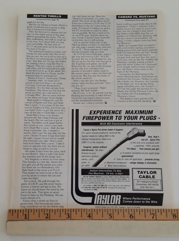 1994 CAMARO Z28 vs. 1994 MUSTANG GT ORIGINAL ARTICLE