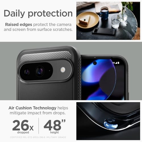 Rugged Armor Designed for Pixel 9 Case/Pixel 9 Pro Case (2024) Matte Black