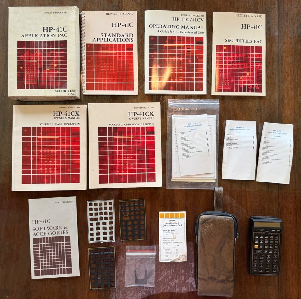 HP-41CV Calculator TESTED WORKING Time Module Securities Pac Manual Box