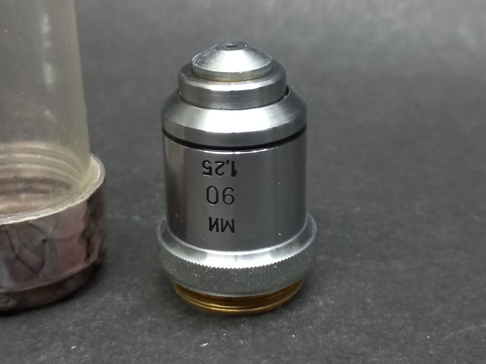 Soviet Vintage Microscope Lens LOMO 90/1,25, USSR Microscope Accessories