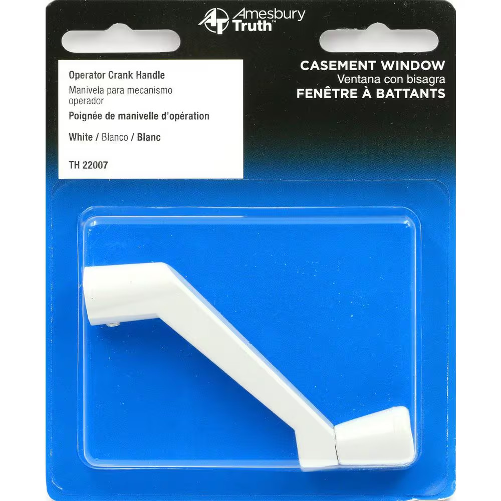 Window Operator Crank Handle, 11/32 In. Bore, White Enamel Finish