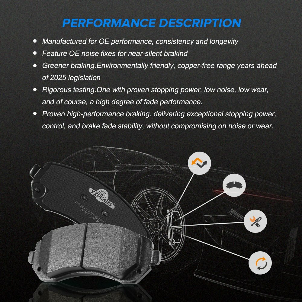 For 2007 2008 2009 Ford Expedition Navigator Front & Rear Ceramic Brake Pads