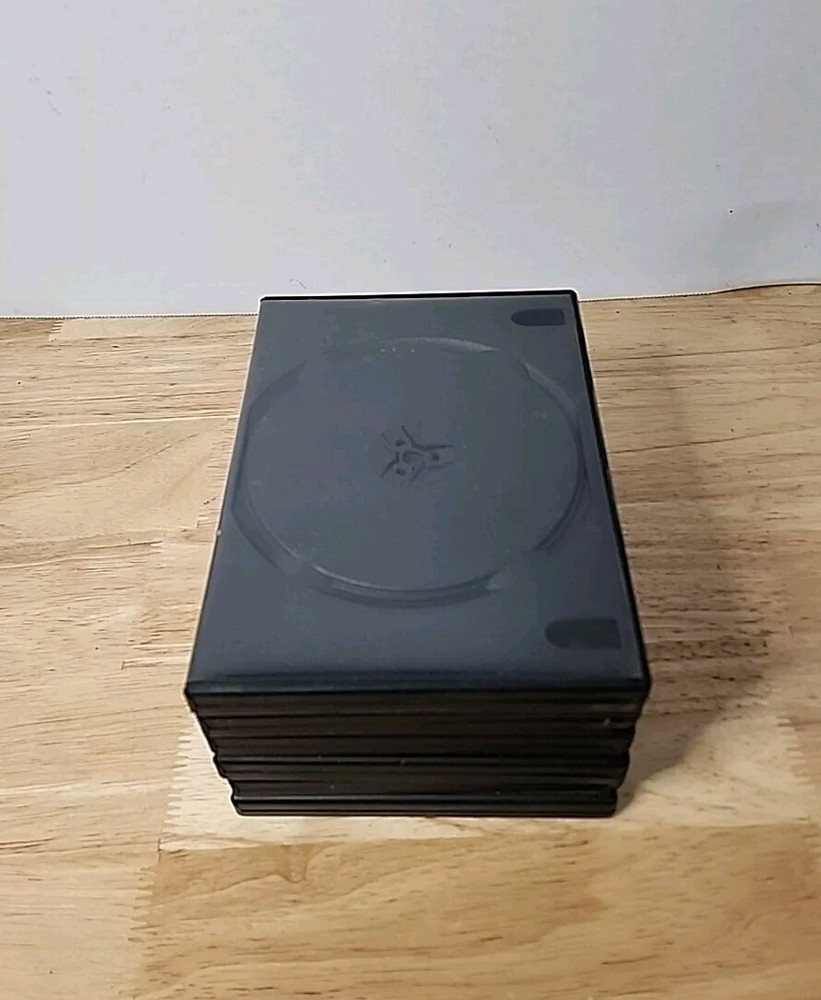 Lot of 6 Empty Black 2 Disk DVD Cases
