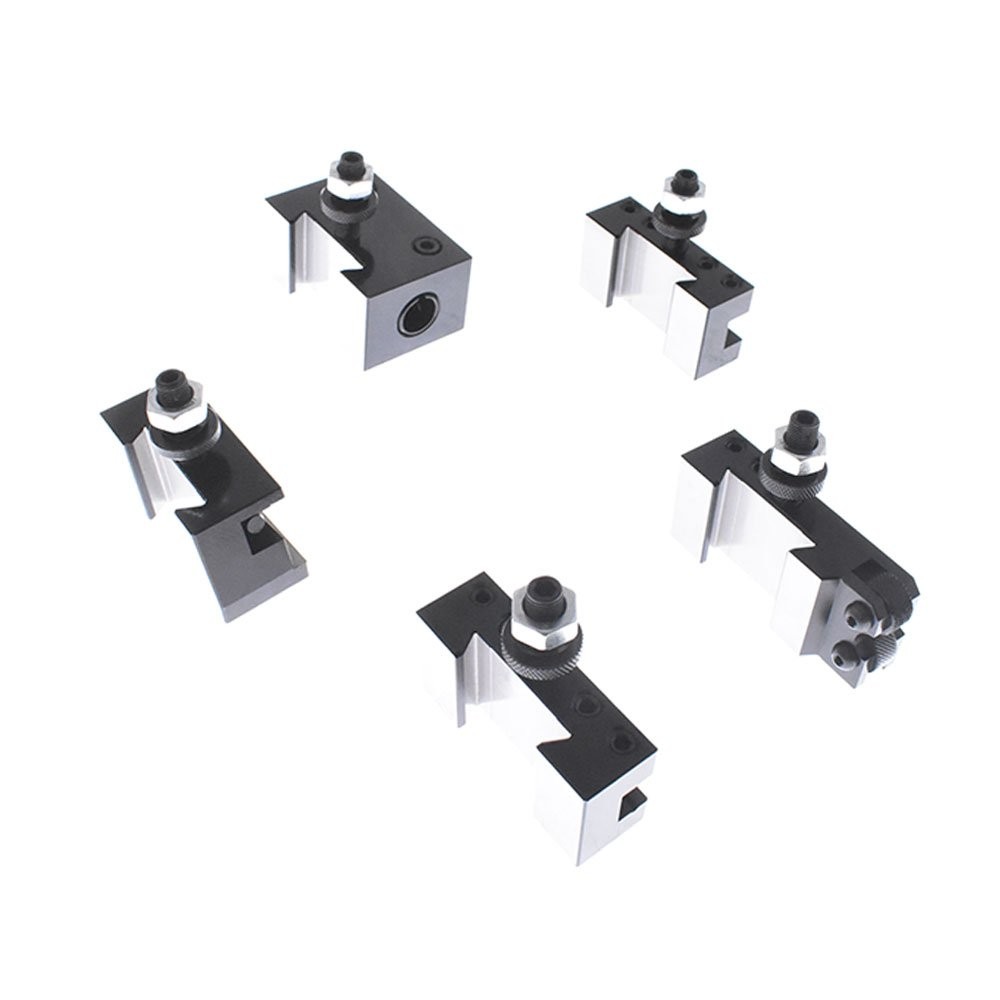 AXA 250-100 Piston Type Tool Post, Tool Holder Set for Lathe 6 - 12" 6PC