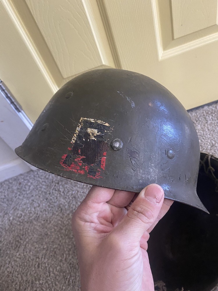 Ww2 M1 Helmet Front Seam With Liner