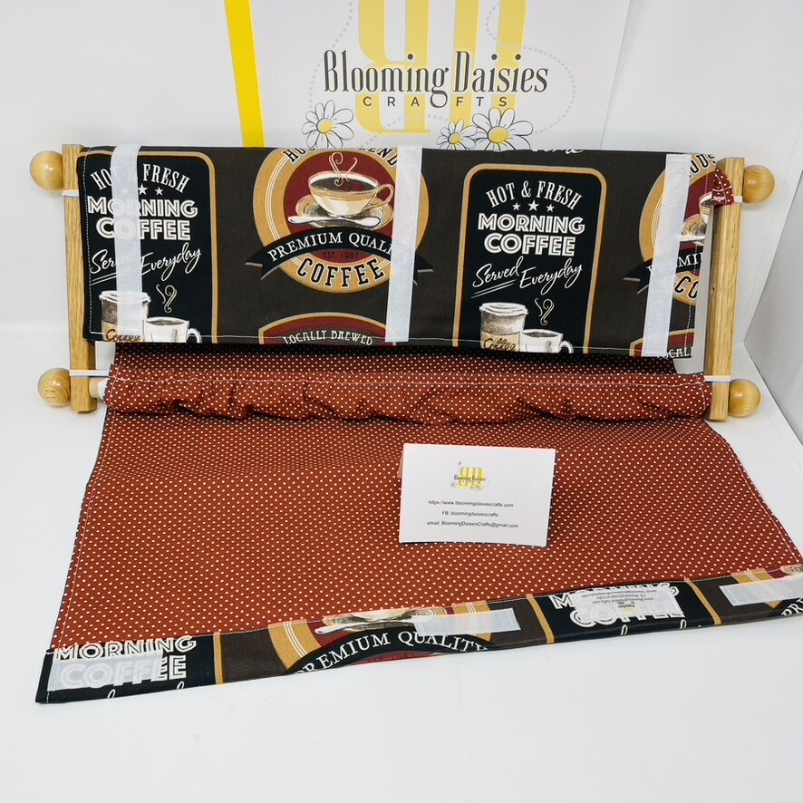 Coffee w/Rust Lining Scroll Dust Cover Frame-Cross Stitch Needle