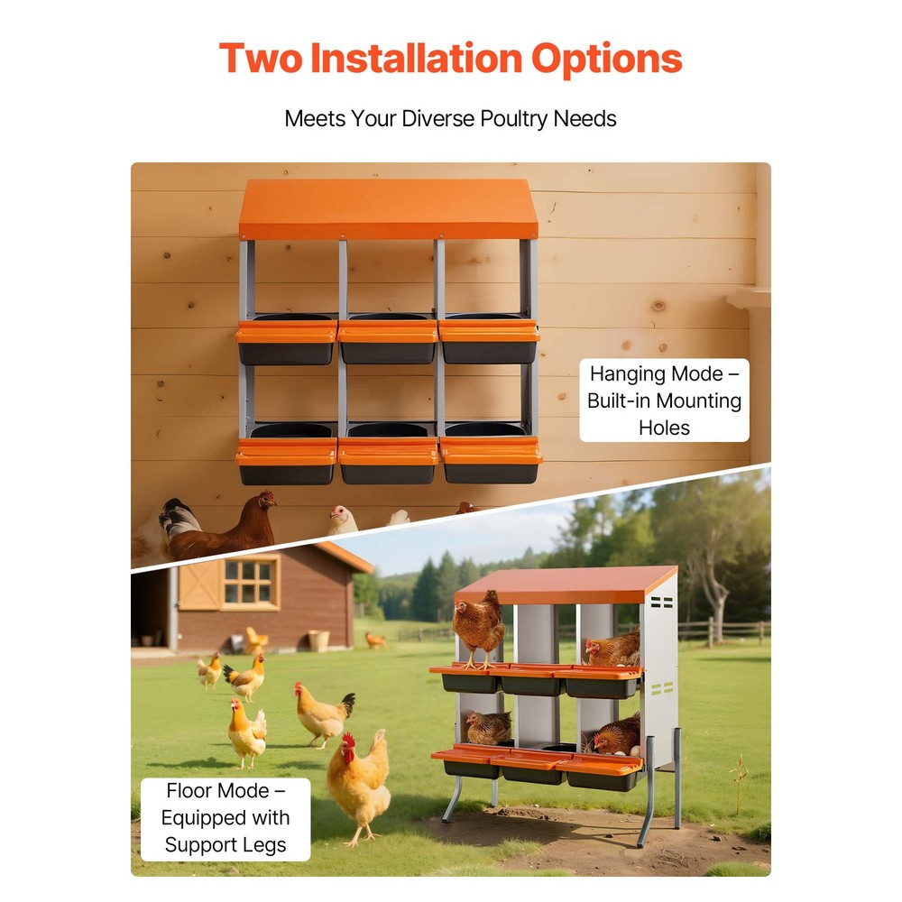Uimoso 6-Compartment Chicken Nesting Boxes for Egg Laying