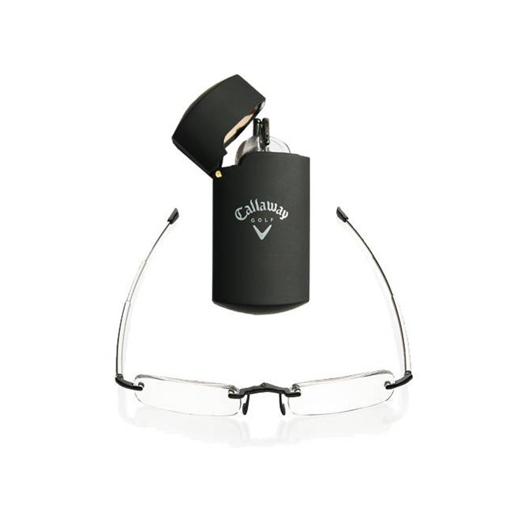 Callaway Compact Collapsible Reader Glasses w/ Flip Top Case Portable Folding